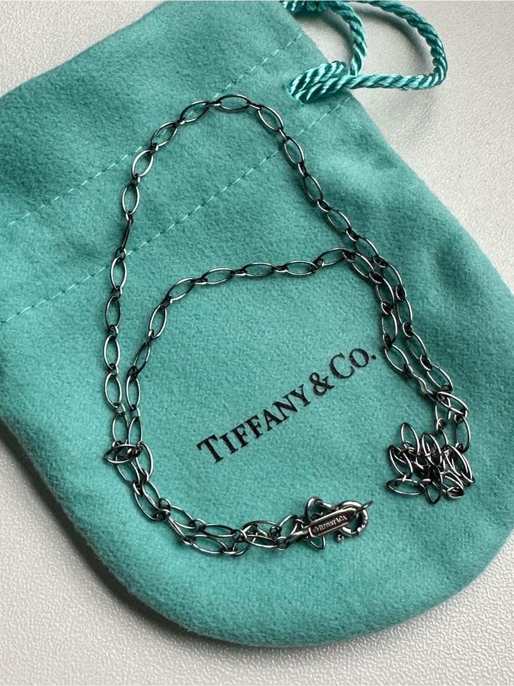 Retired Tiffany & Co. Sterling Silver Oval Link Chain Necklace